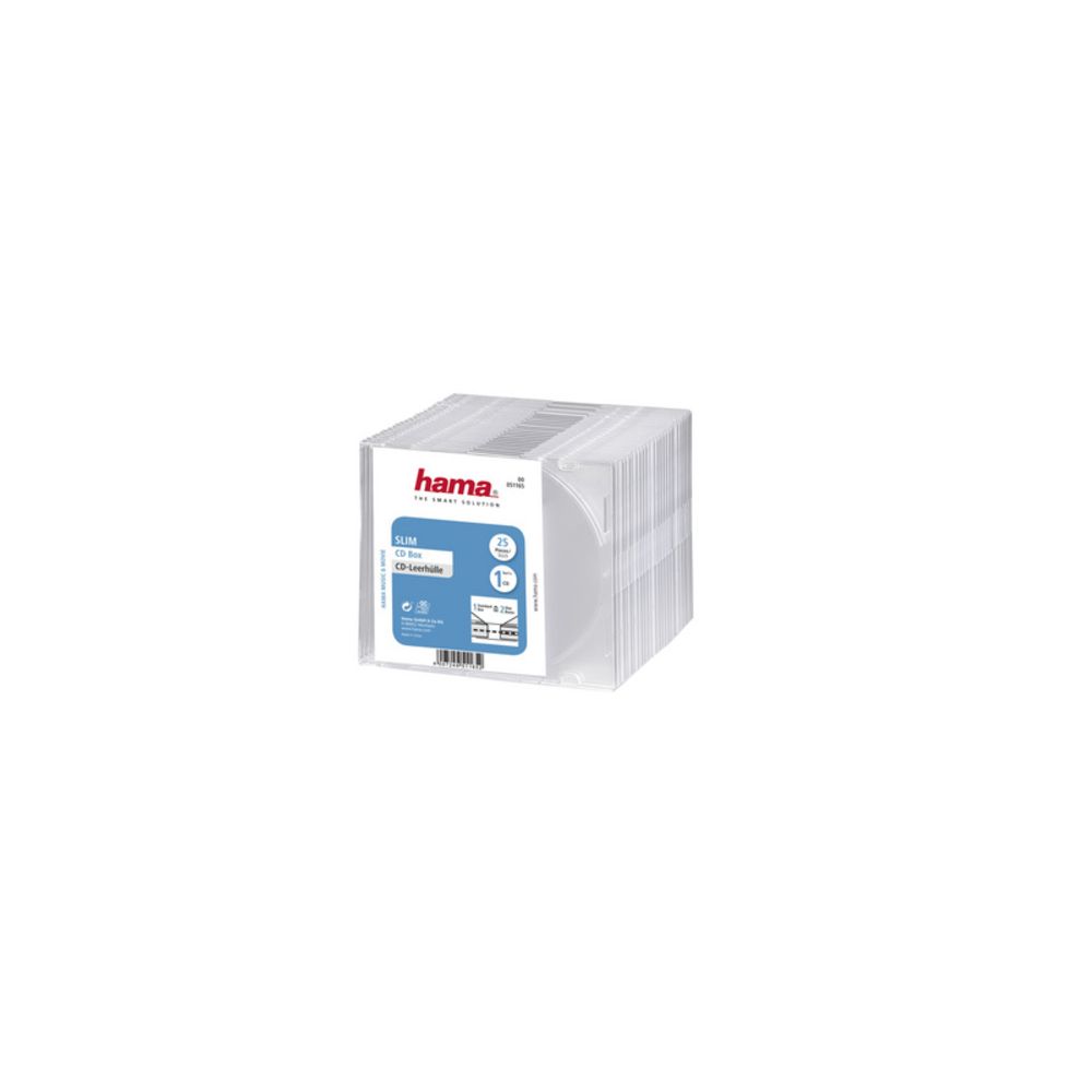Boitiers vides cristal CD/DVD-Transparent SLIM CASE HAMA-Par 25