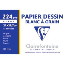 Papier dessin - A4 - 224gr - 12 Feuilles