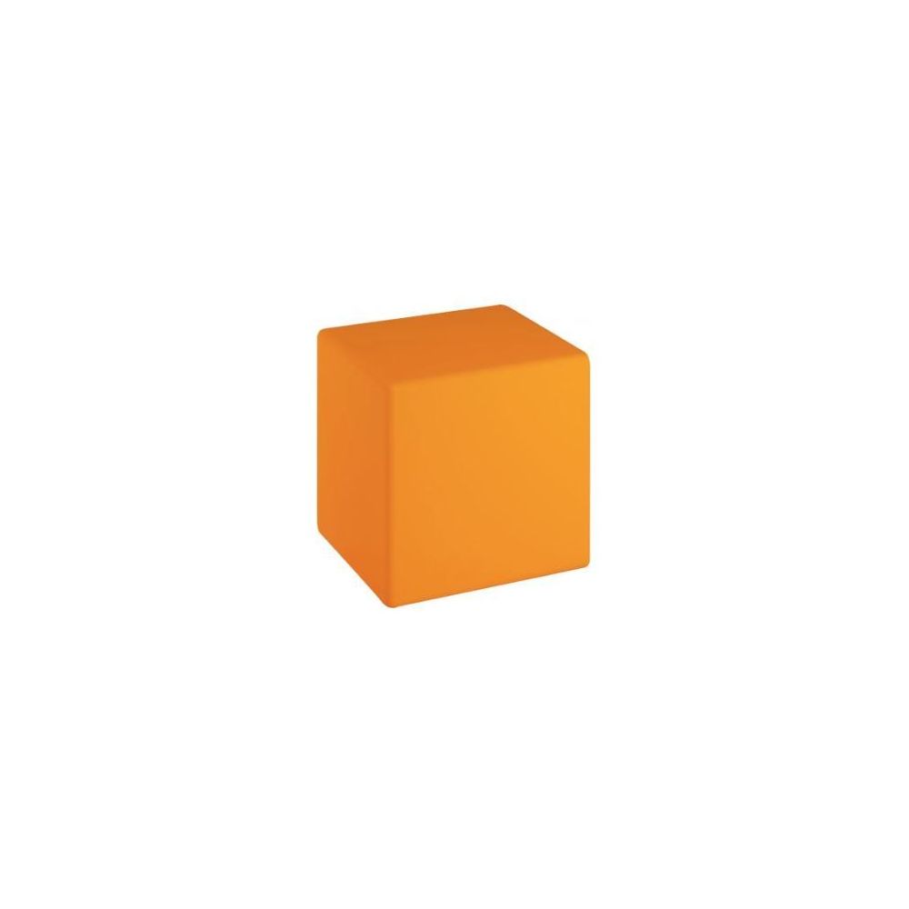 Pouf carré en mousse recouvert PVC - Lavable - 34x34x34 cm ORANGE *** Pouf carré en mousse recouvert PVC - Lavable - 34x34x34 cm ORANGE ***