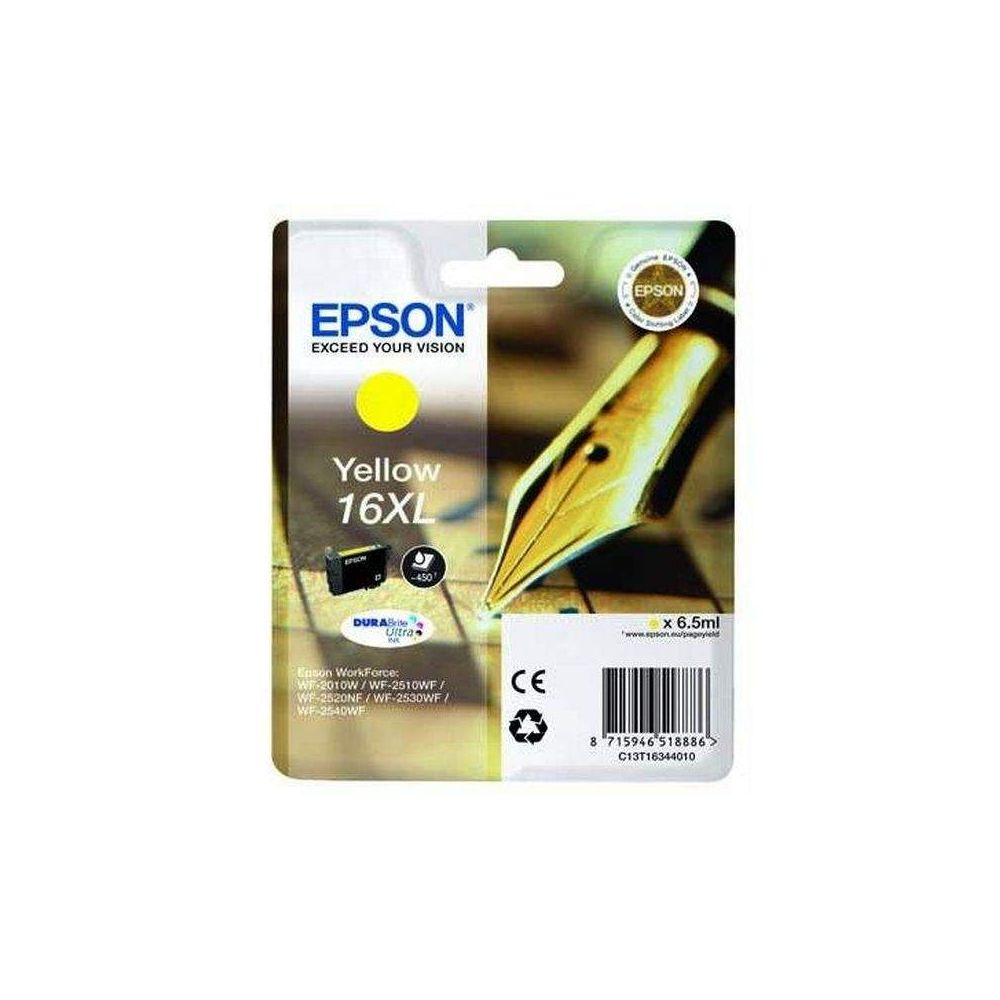 Cart EPSON - N°16XL T1634 - Stylo - Jaune WF-2510/2520/2530/25 // Cart EPSON - N°16XL T1634 - Stylo - Jaune WF-2510/2520/2530/25 //
