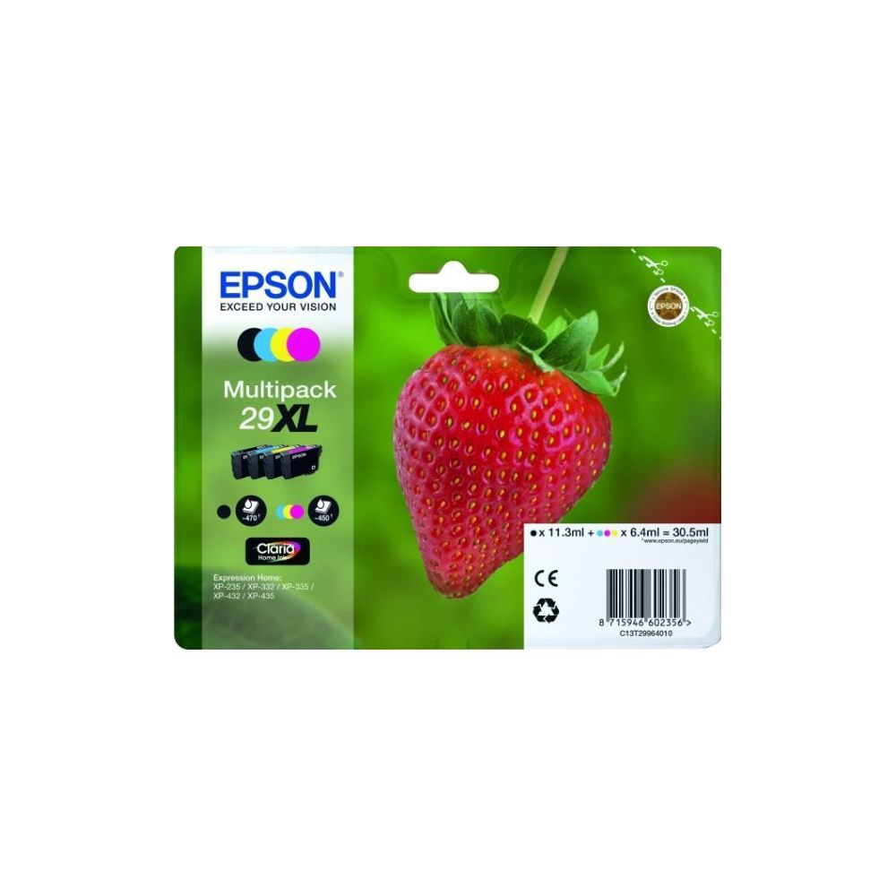 Cart EPSON - N°29XL - Fraise - Pack noir+couleurs // Cart EPSON - N°29XL - Fraise - Pack noir+couleurs //