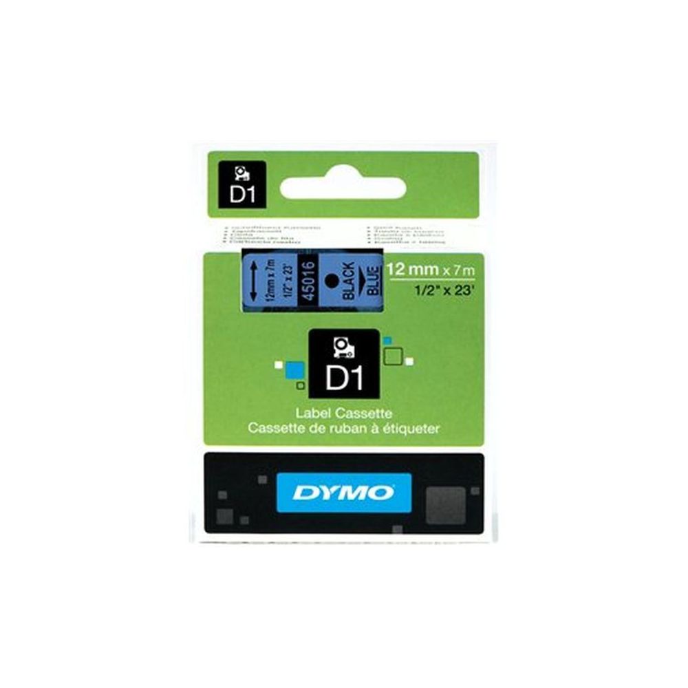 Ruban DYMO D1 - 12mm Noir/Bleu pour titreuse - 45016 (7 m) // Ruban DYMO D1 - 12mm Noir/Bleu pour titreuse - 45016 (7 m) //