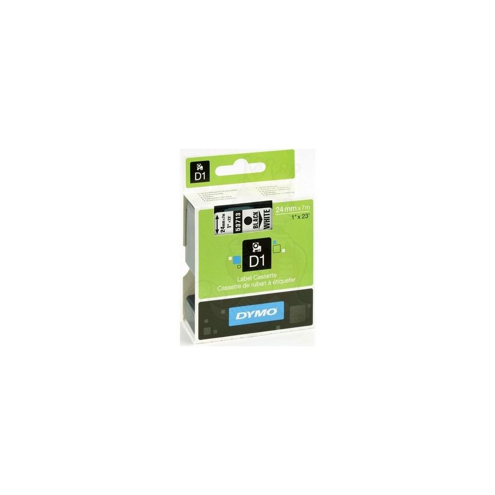 Ruban DYMO D1 - 24mm Noir/Blanc pour titreuse - 53713 (7m) // Ruban DYMO D1 - 24mm Noir/Blanc pour titreuse - 53713 (7m) //