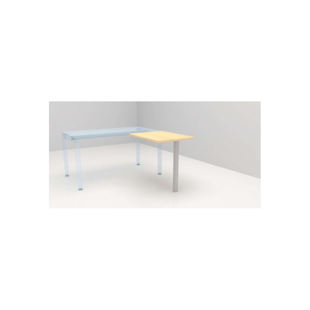 Retour en bois avec piétement métal L.80 P.60, Alu Chene Clair