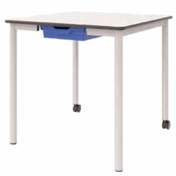 Table Flexus PU mobile - 80 x 80cm - Grey 43 - BLANC T6