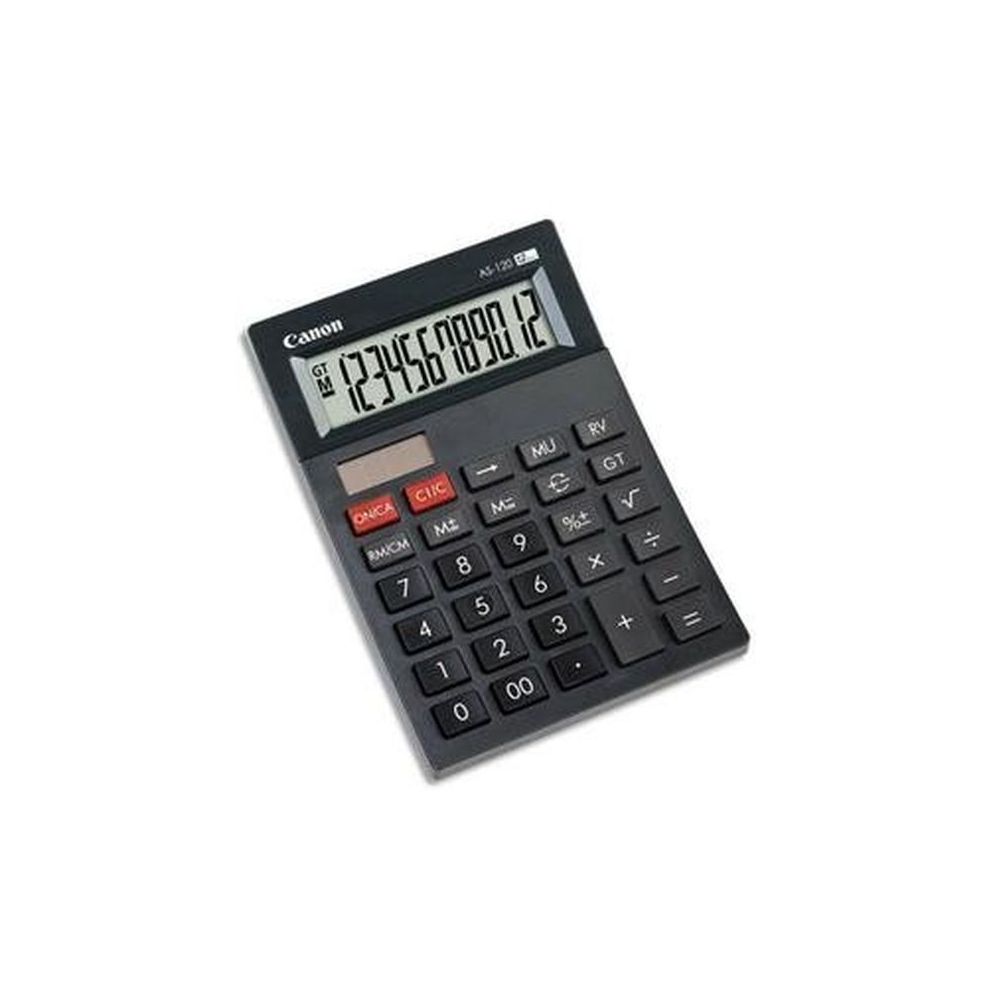 Calculatrice Bureau 12 chif. CANON AS-120-10 x 14 cm -Solaire/Pile // Calculatrice Bureau 12 chif. CANON AS-120-10 x 14 cm -Solaire/Pile //