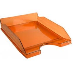 Corbeille courrier non ajourée PP - A4 - ORANGE TRANSLUCIDE  //