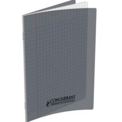 Cahier 17x22cm Séyès 96 p Piqûre 90g Polypro GRIS   **