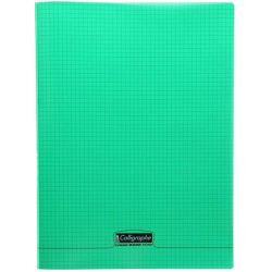 Cahier 24x32cm 5 x 5 96 p Piqûre 90g Polypro VERT  - Z