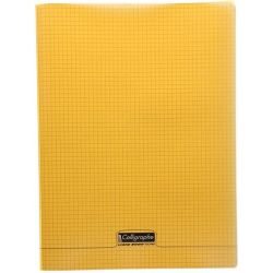 Cahier 24x32cm 5 x 5 96 p Piqûre 90g Polypro ORANGE  - Z