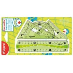 Kit Géom, MAPED FLEX (1 Règle 15cm + 2Equer. 60&45° + Rapport)