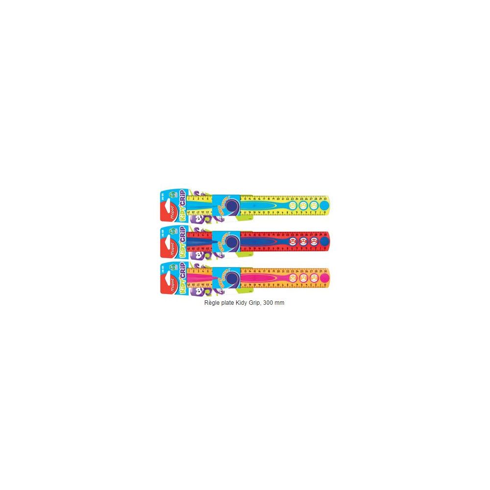 Regle plastique MAPED Kidy Grip 30 cm (Couleurs assorties)