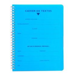 Cahier de texte 17x22cm Séyès 124 p Spirale 70g POLYPRO  **