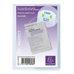 Etui transp. souple Carte Grise - 3 volets 8.5 x 12.5cm (unité)- Z