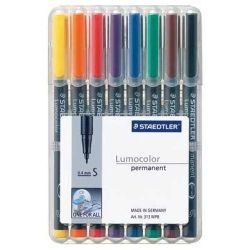 Marqueur perm. STAEDTLER OHP Lumocolor- 0.4mm - 8 COUL. 313WP8