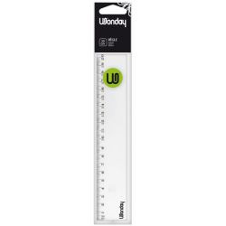 Regle Cristal incolore graduée - 1 biseau + bd antitache - 20cm //