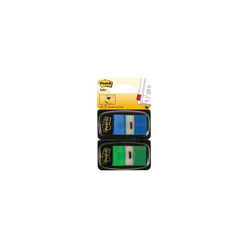 Index POST-IT (lot de 2 x 50 index) - BLEU & VERT - Z Index POST-IT (lot de 2 x 50 index) - BLEU & VERT - Z