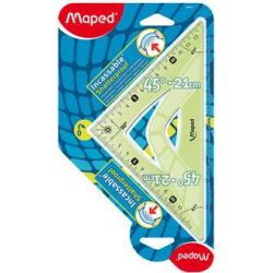 Equerre platisque incassable MAPED - Angle 45°/Ang droit 21cm