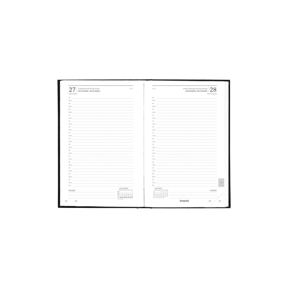 Agenda journalier 1 jour / 1 page - 14 x 21cm - NOIR -2025 ** Agenda journalier 1 jour / 1 page - 14 x 21cm - NOIR -2025 **