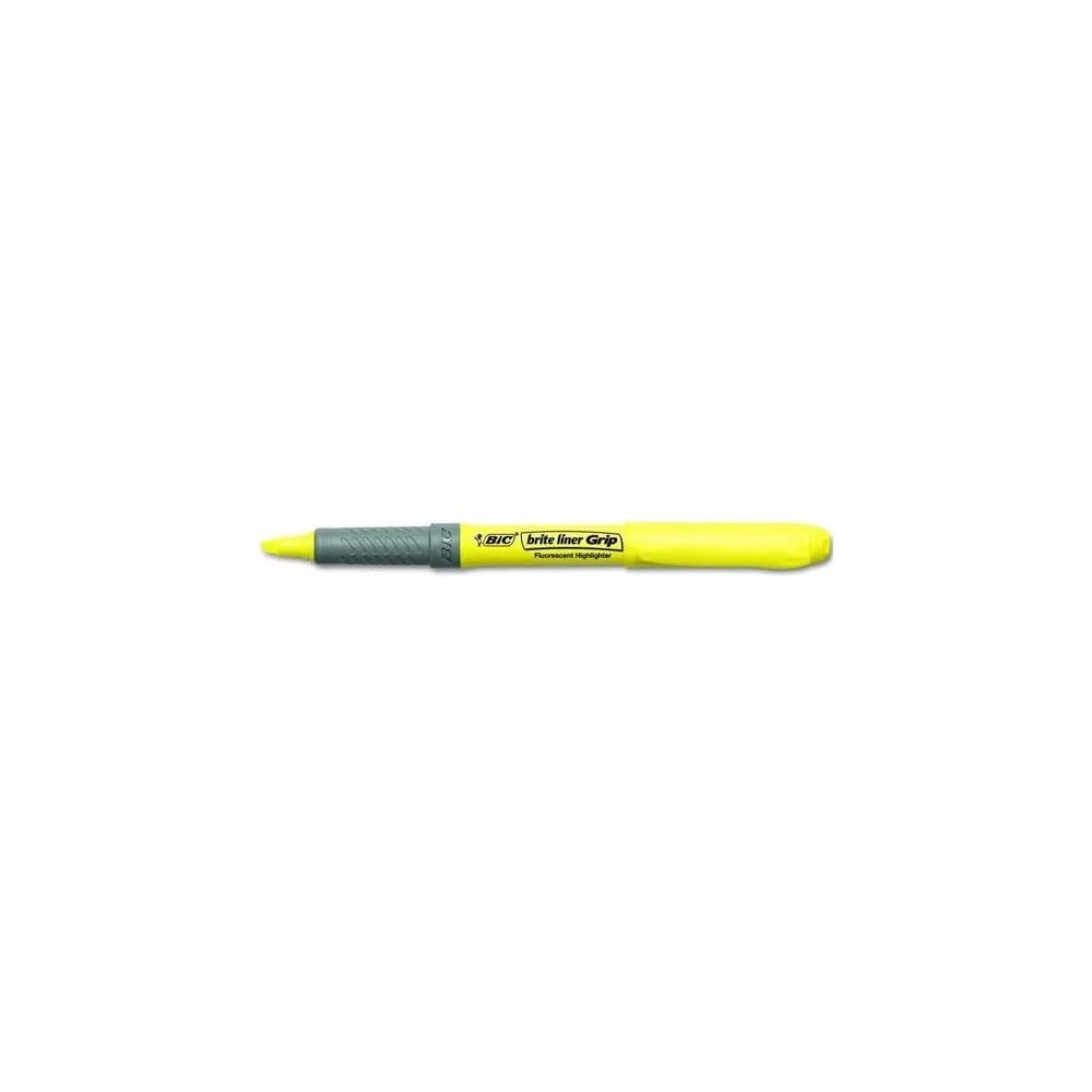 Surligneur BIC BRITE LINER Grip - Trait 1 à 3.2 mm - JAUNE FLUO ** Surligneur BIC BRITE LINER Grip - Trait 1 à 3.2 mm - JAUNE FLUO **