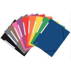Chemise Elastiques 3 rabats A4 Carte lustrée ELBA C. ASS. - Par 10 //
