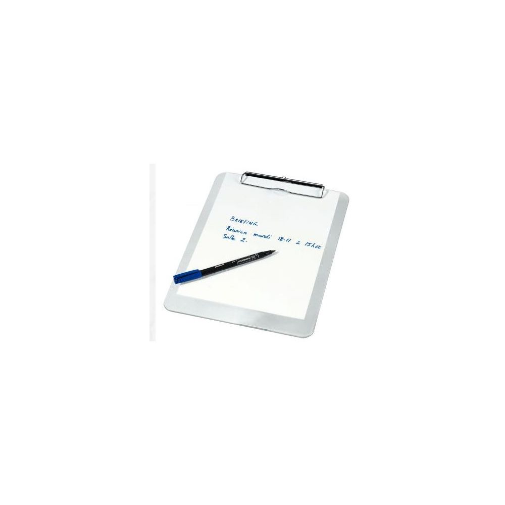 Porte Bloc A4 en PVC rigide avec Pince Forte - TRANSLUCIDE - Z