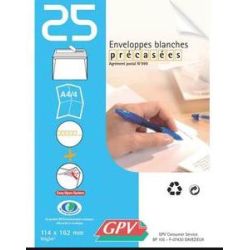 Enveloppe 114x162mm - 90g - Pré-casées - GPV N°6458 (x25)