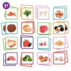 Maxi-mémo des aliments - 34 grandes cartes - 9 x 9cm - Dès 2 ans
