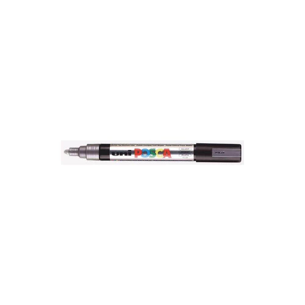 Marqueur gouache POSCA - Ogive 2.5mm - PC-5M ARGENT