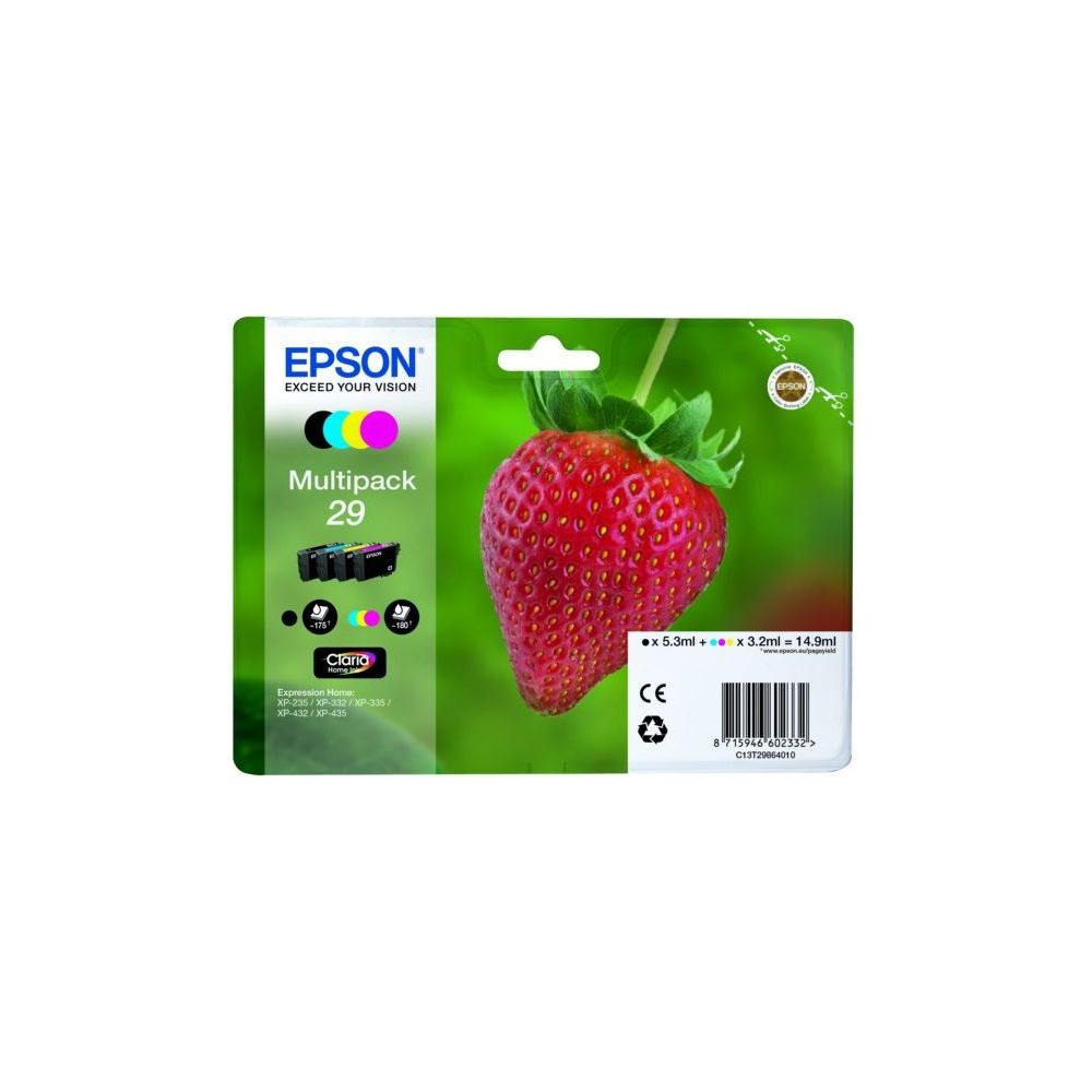 Cart EPSON - T2986 - N°29 - Fraise - Noir + couleurs - Z