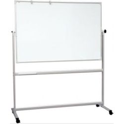 Tableau blanc rotatif  90 x 120 cm -Emaillé magnétique (roulettes) **