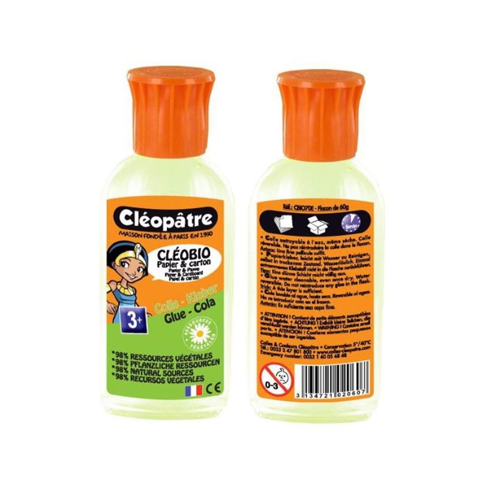 Colle transparente végétale CLEOPATRE Cléobio Classic-Sans acide-55g 
