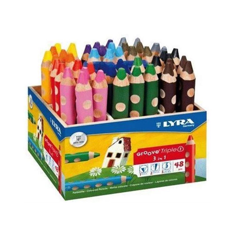 Lyra Pot rond plastique de 36 crayons de couleur aquarellables