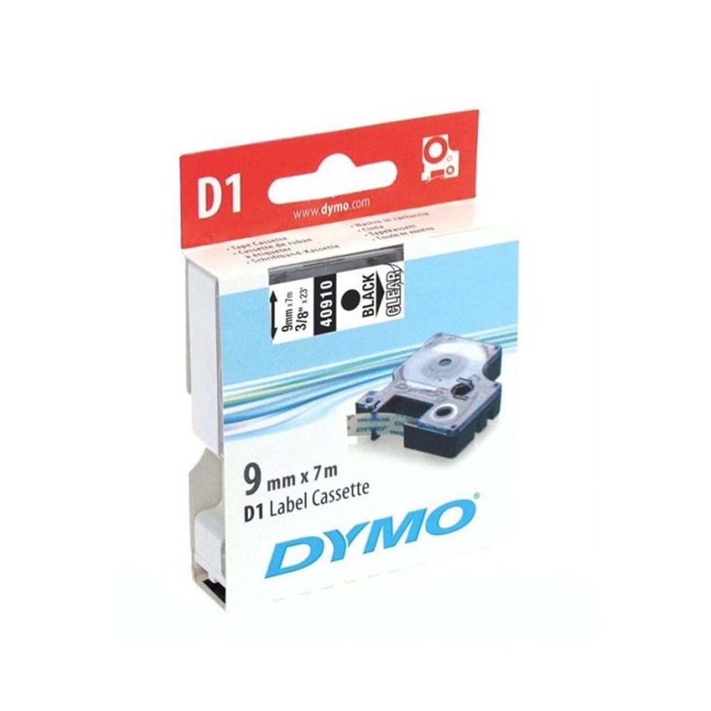 DYMO Ruban D1 Standard - noir/transparent 9 mm - 7 m - Ruban titreuse - LDLC