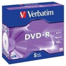 DVD+R VERBATIM 4.7 Go - Vitesse: 16X  - (par 5)