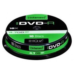 DVD-R INTENSO 4.7 Go - Vitesse: 16X  - Spindle box (par 10)