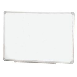 Tableau blanc 100 x 150 cm Laqué magnétique - Cadre alu + auget