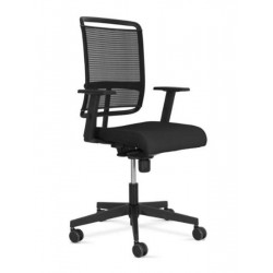 Fauteuil Collaborateur @SENSE, Tissu et Résille (sans accoudoir) Noir