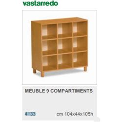 Bibliothèque en bois  9 compartiments - Dim : 104 x 105 cm -  P44 cm