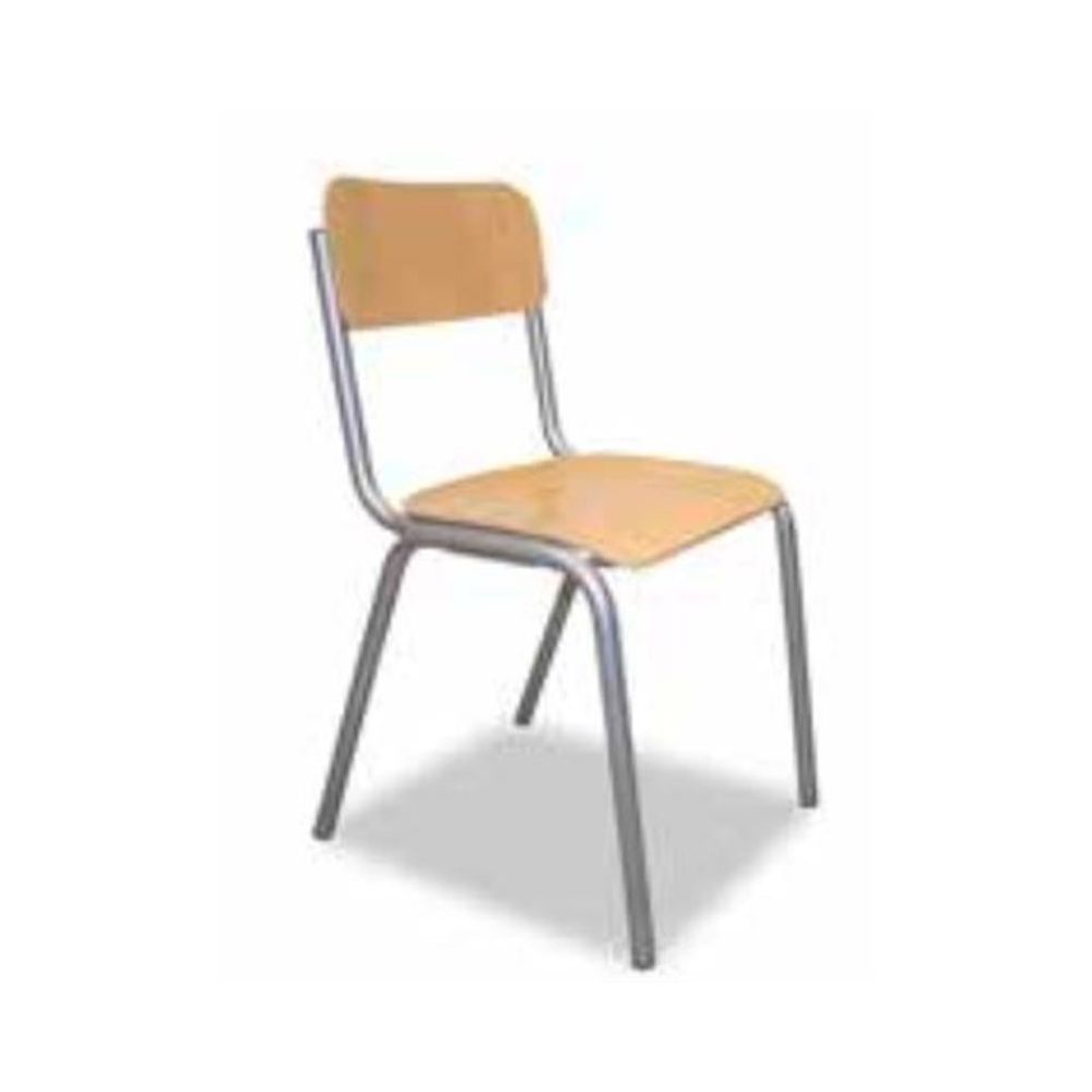 Chaise Scolaire Assise Hêtre Multiplis - Pieds tube Ø28 - H 46 cm  T6