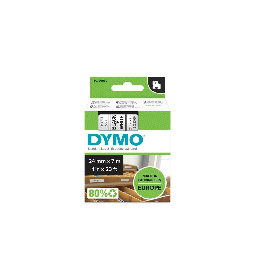 DYMO D1 - Standard Étiquettes - Noir sur blanc - 24mm x 7m