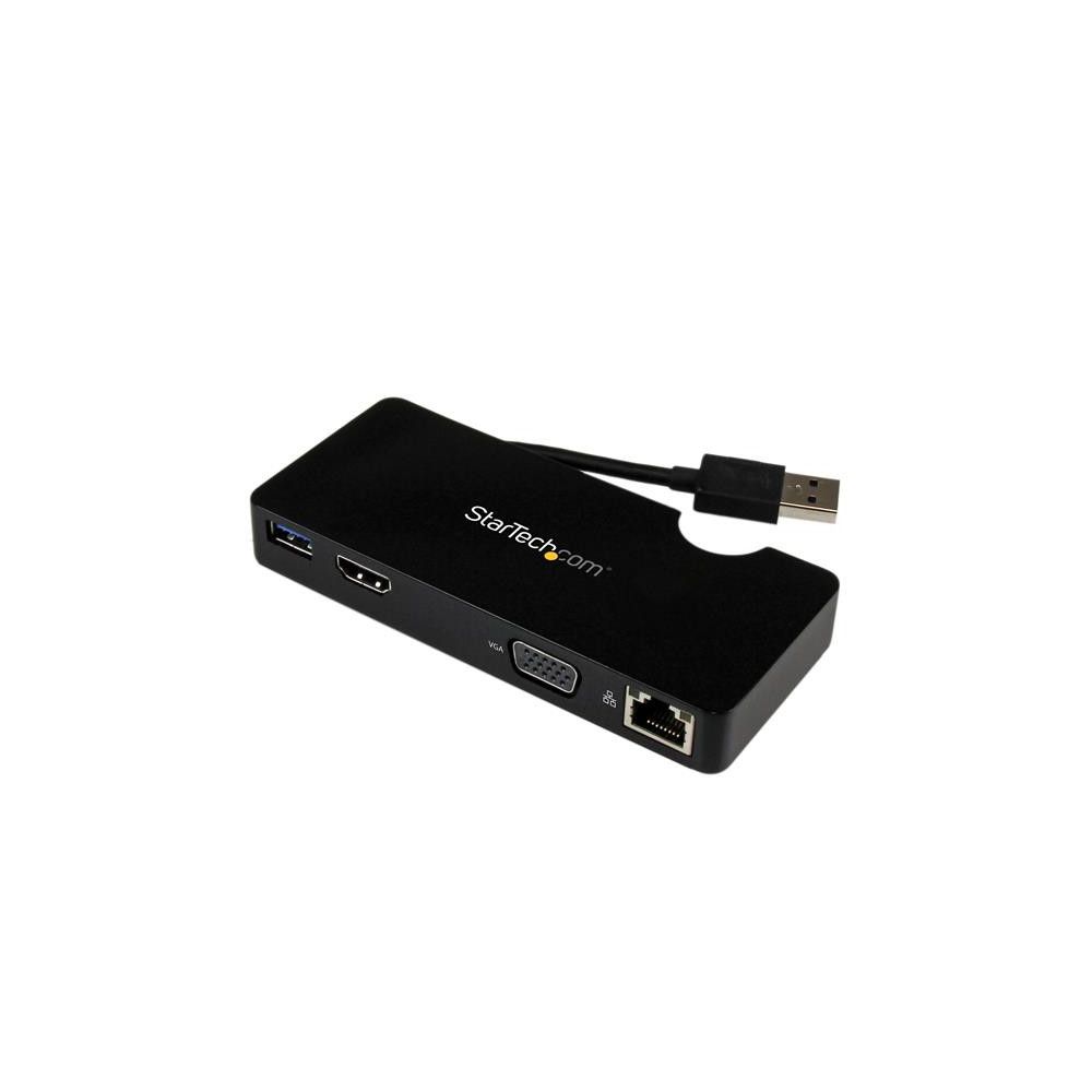 StarTech.com Mini station d'accueil USB 3.0 universelle pour ordinateur  portable avec HDMI ou VGA, Gigabit Ethernet, USB 3.0