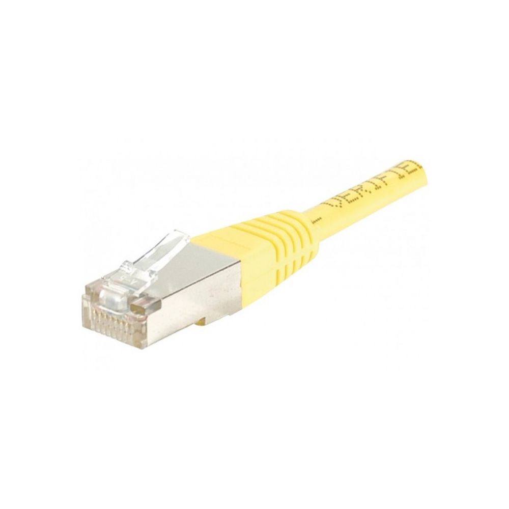 Cordon patch blindé Cat.6 F/UTP, RJ45  cuivre 250mhz - JAUNE  1m