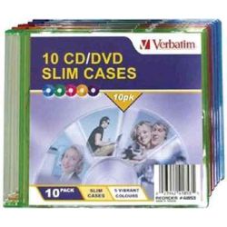 Boitiers vides SLIM pour CD/DVD VERBATIM Couleurs ass. (par 10)