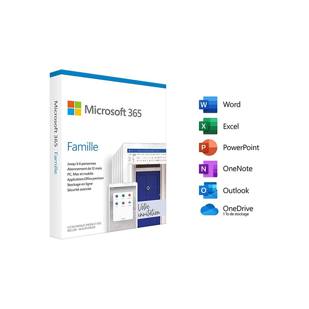 MICROSOFT Office 365 Famille 1an / 6 utilisateurs électronique
