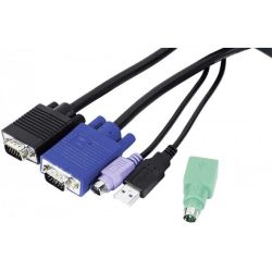Kit de câbles KVM combiné Type E3 Mixte USB+PS/2 - 3.00m