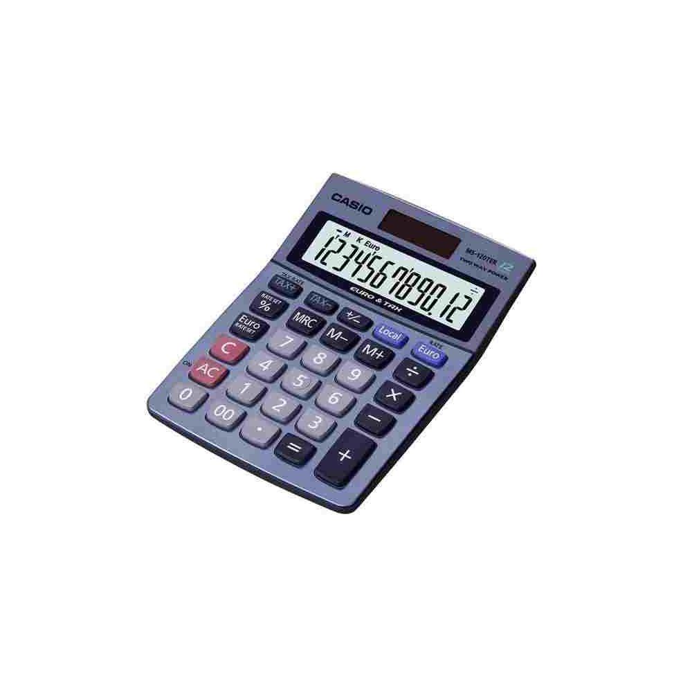 Calculatrice Bureau 12 chif. CASIO MS-120 TER - 10 x 14 cm Sol/Pile