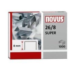 Agrafes 26/8 Super galvanisées NOVUS (boîte de 1000)