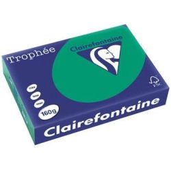 Rame A4 - 160g - Vert Sapin CLAIREFONTAINE (250 f.) - Ref: 1019