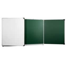 Tableau triptyque 100 x 200cm - Emaillé blanc 2 FACES - Vert 3 FACES 